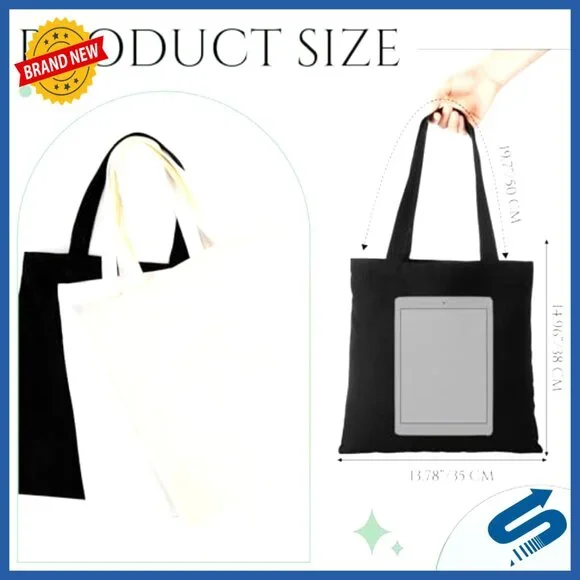 Blank Canvas Tote Bags Bulk Reusable Lightweight Grocery  Blank Canvas Tote Bags Bulk Reusable Lightweight Grocery Shopping DIY Crafts main image 0